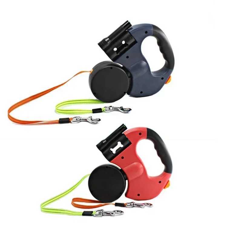 LED Automatic Retractable Traction Rope with Two-Headed and Plastic Bag Box Dog Leash Dog Chain Pet Supplies Dog Accessories 250116