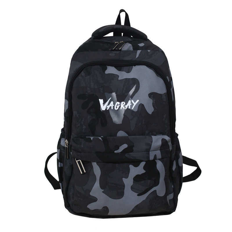 New Camouflage Backpack Trendy Cool Student Backpack Large Capacity Nylon Couple Campus Backpack