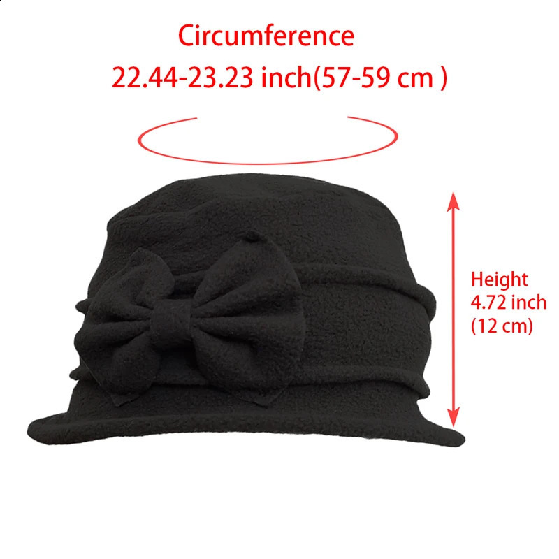 Womens Bell Beret Hat French Vintage Floral Fleece Cloche Classic Winter 1920s Bucket 250118