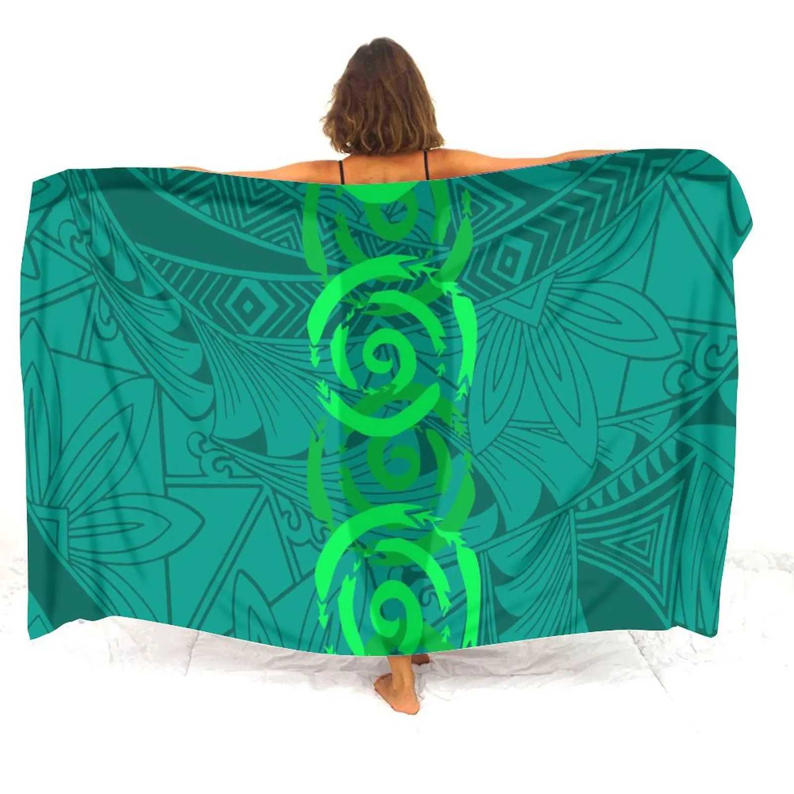 Classic Fashion Sarong Custom White Sarong Custom Pattern Polynesian Ladies Summer Lightweight One-Piece Shl Free Shipping W250120