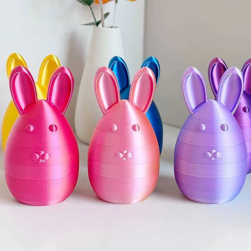 3d Printing Egg Set Cute Easter Decorations Rabbit Modle Movable Rotatable Articulated Desktop Ornament Kid Toy Free shipping