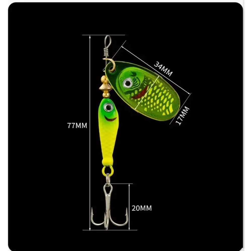 1pcs Rotating Metal Spinner Fishing Lures 9.1g 7cm Sequins Iscas Artificial Hard Baits Crap Bass Treble Hook Tackle AccessoriesXJ250122