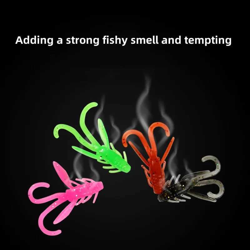 MUKUN 20pcs 3cm/0.3g 4cm/0.7g mini TPE floating soft lure bait Worm Soft Fishing Lure Shrimp with Bass CarpXJ250122