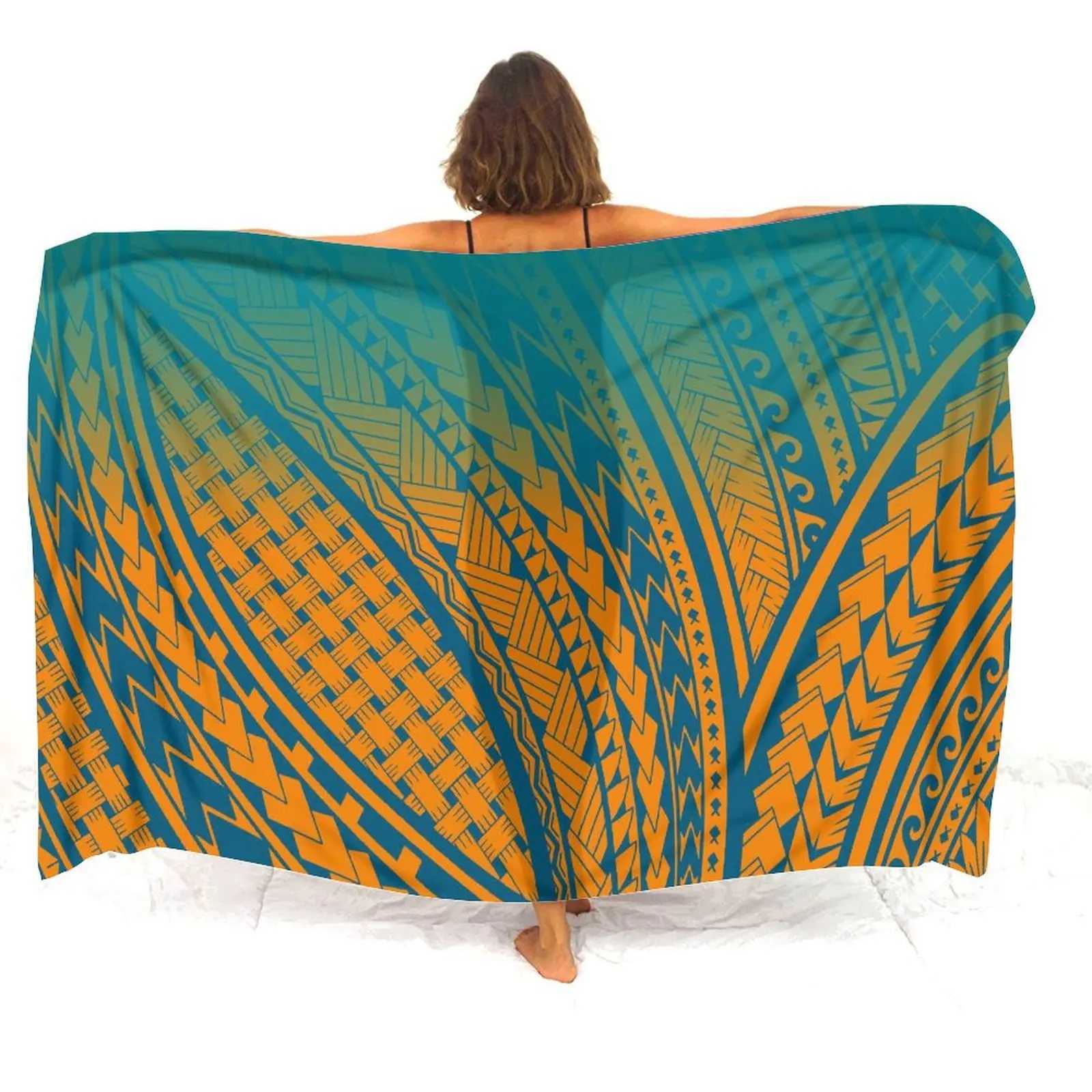 Haiian Beach Resort Sarong Custom Polynesian Floral Print Ladies Sarong Tribal Ethnic Design Soft Elegant Coat Shl ron W250120