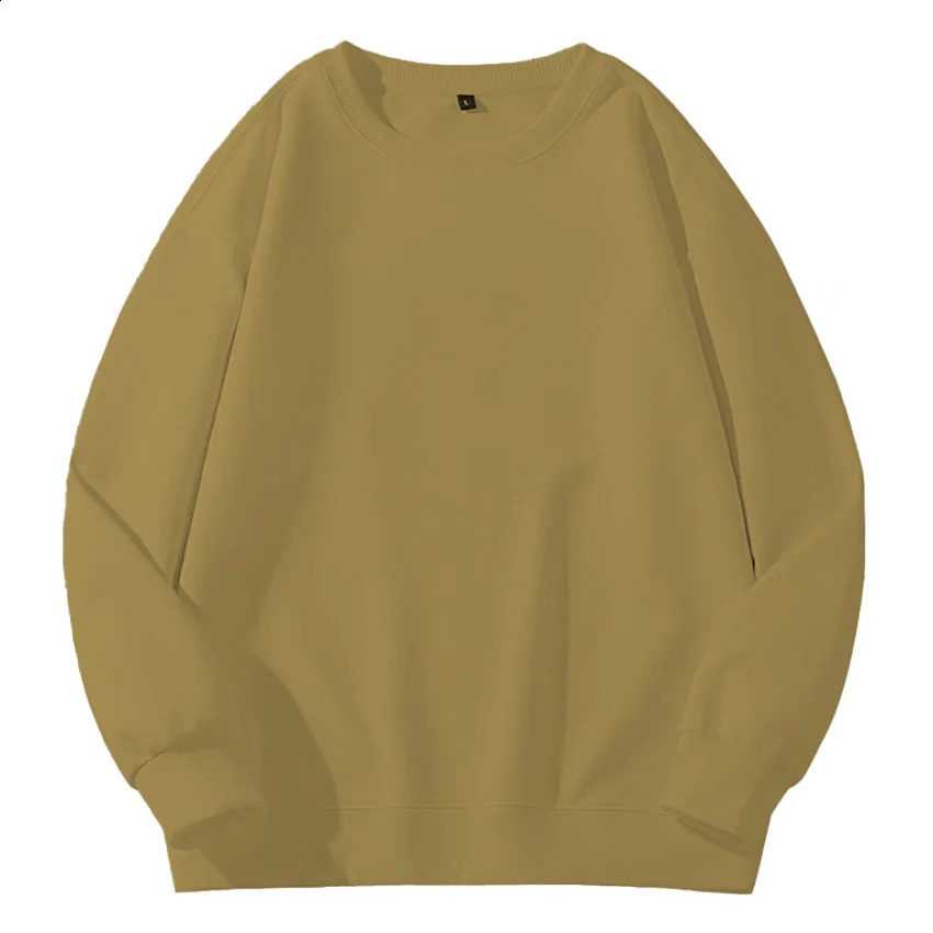 400g Heavy Weight Round Necked Sweatshirts Loose Solid Color for Spring Autumn Men womens Casual Sports Top Pullover M4XL 250122
