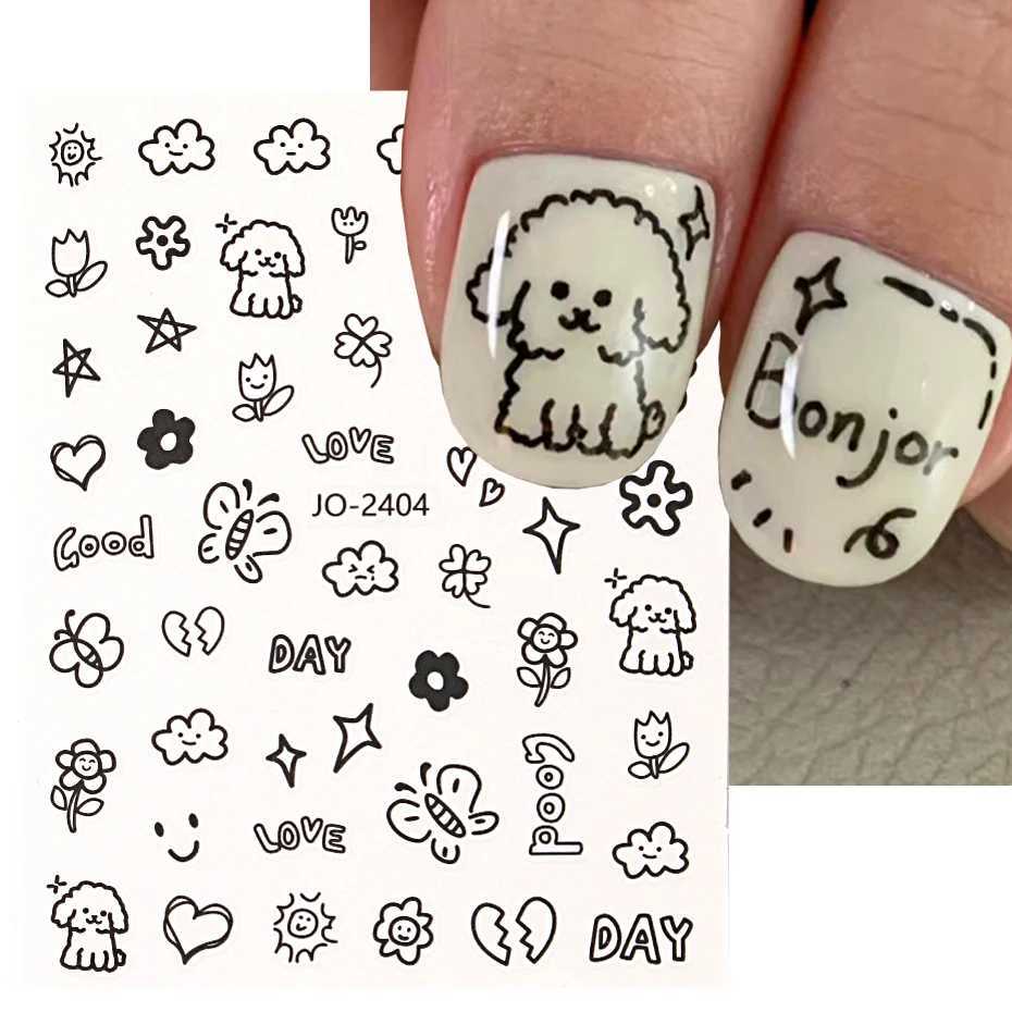 3D Cartoon Cute Cat Nail Childlike Stickers Kawaii Puppy Dog Graffiti Animals Series New Nail Art Tattoo Design Manicure DecalXJ250120