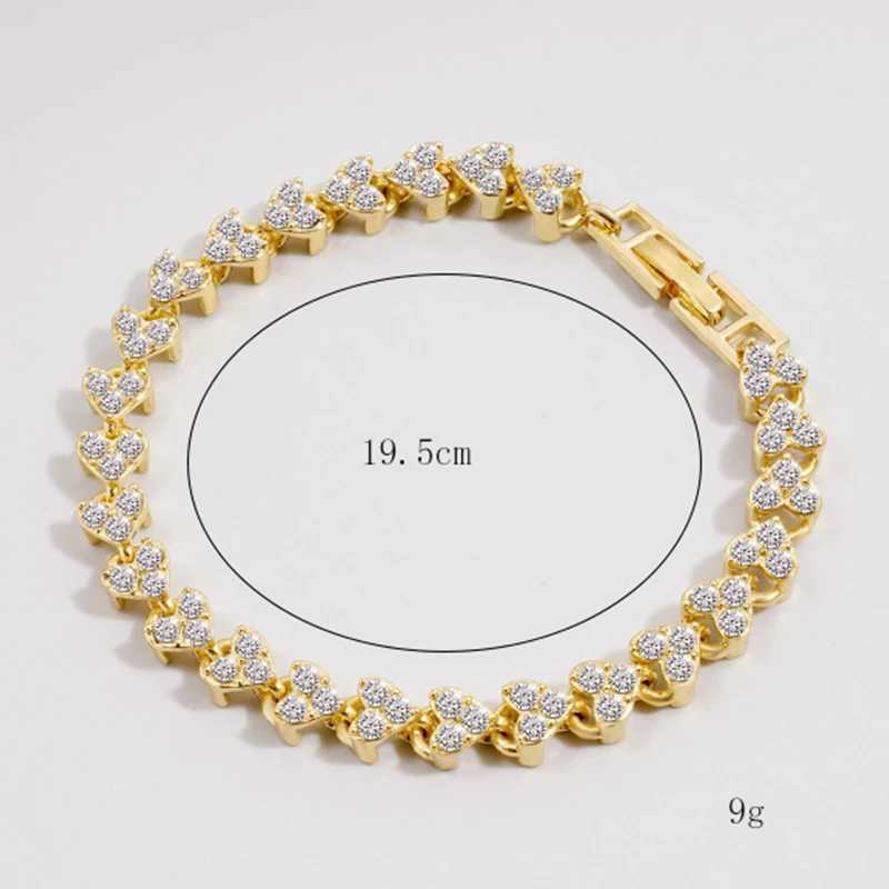 Cubic Zirconia Heart Roman Bracelet Girls Couples Holiday Gift High-Grade Exquisite Crystal Hand Jewelry Party Daily Jewelry W250121