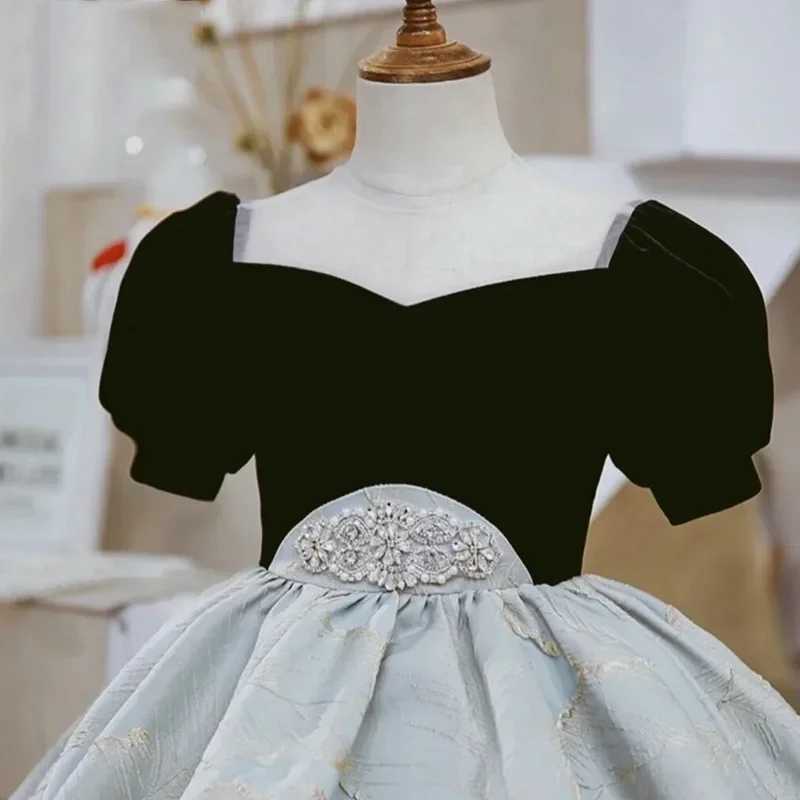 Elegant Formal Vintage Dress for Baby Kids Girl Princess Baptism Ball Gown Children Clothes Birthday Party Matching Dresses X250203