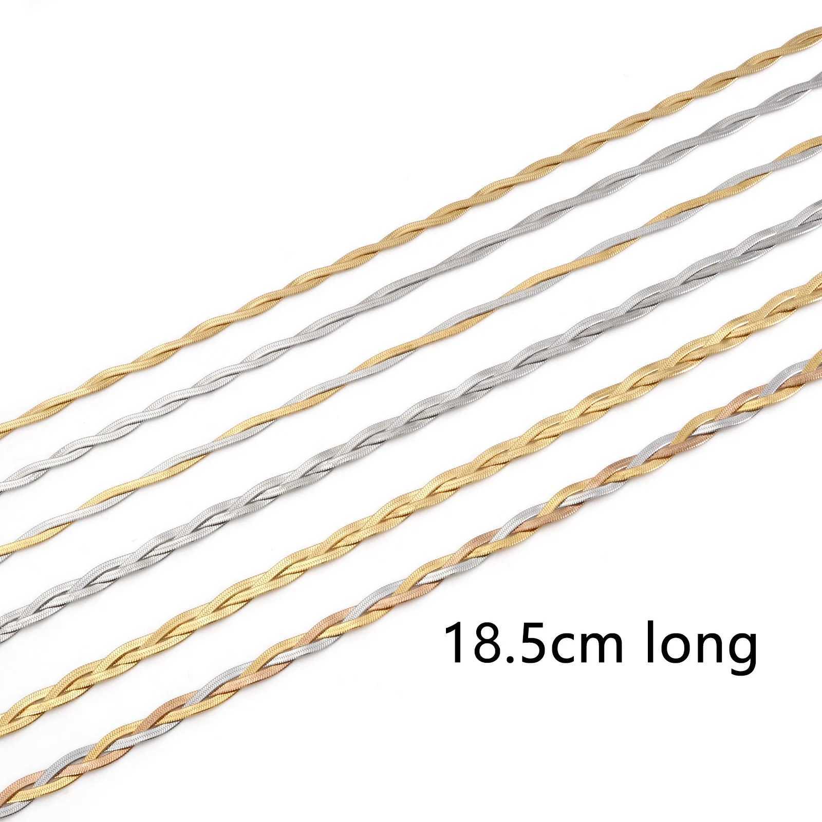 304 Stainless Steel Twist Chains Bracelets For Women Gold/Silver Color Snake Chain Bracelet Men Fashion Punk Jewelry 18.5cm Long W250121