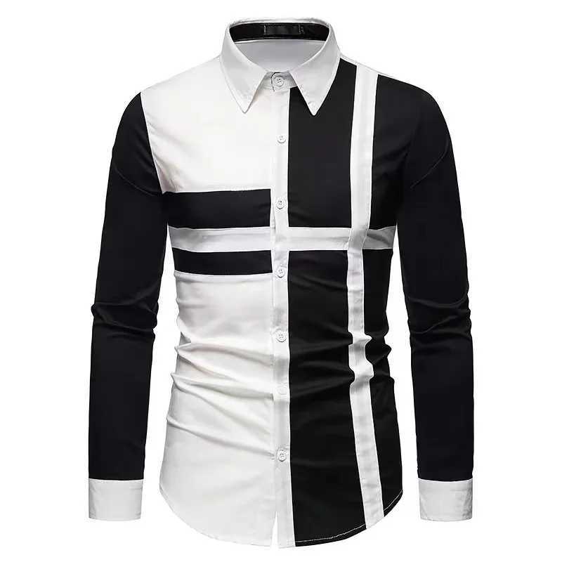 Mens Casual Plaid Striped Patchwork Shirt Button Lapel Soft Comfortable Sports Mens Tops Plus SizeXJ250121
