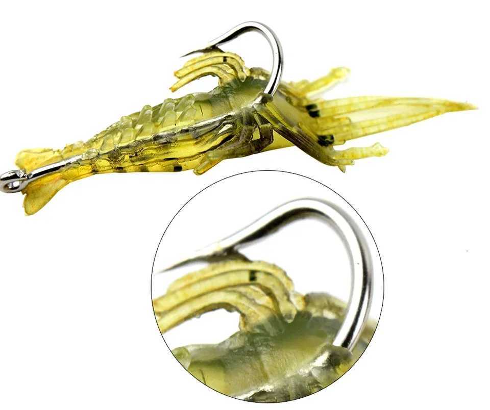 Luminous Shrimp Silicone Artificial Bait Simulation Soft Prawn With Hooks Carp Wobbler For Fishing Tackle Lure CarpXJ250122