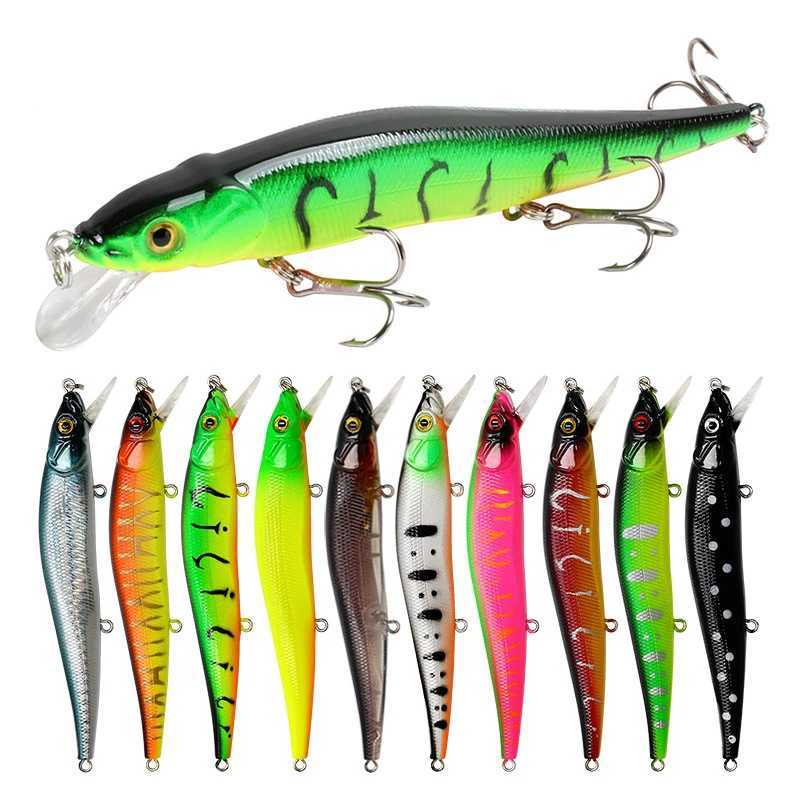 1PCS Fishing Lure 115mm/14g Minnow Crankbait Wobblers 3D Eyes Perch Artificial Bait Pike Carp Bait Swim Bait Fishing PescaXJ250122