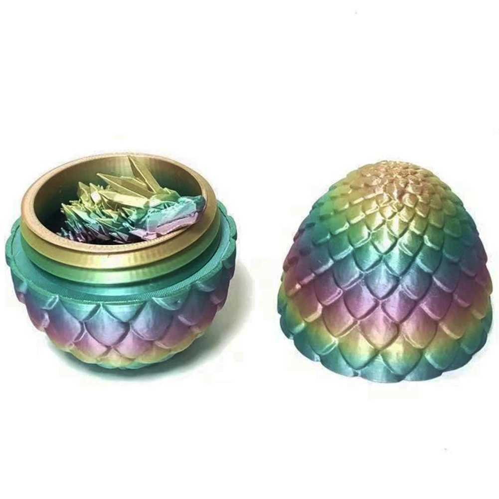 NEW 3D Gem Toys Crystal Printed in with Egg Best Gift Chinese Dragon Flexible Toy for Autism/ADHD Free shipping