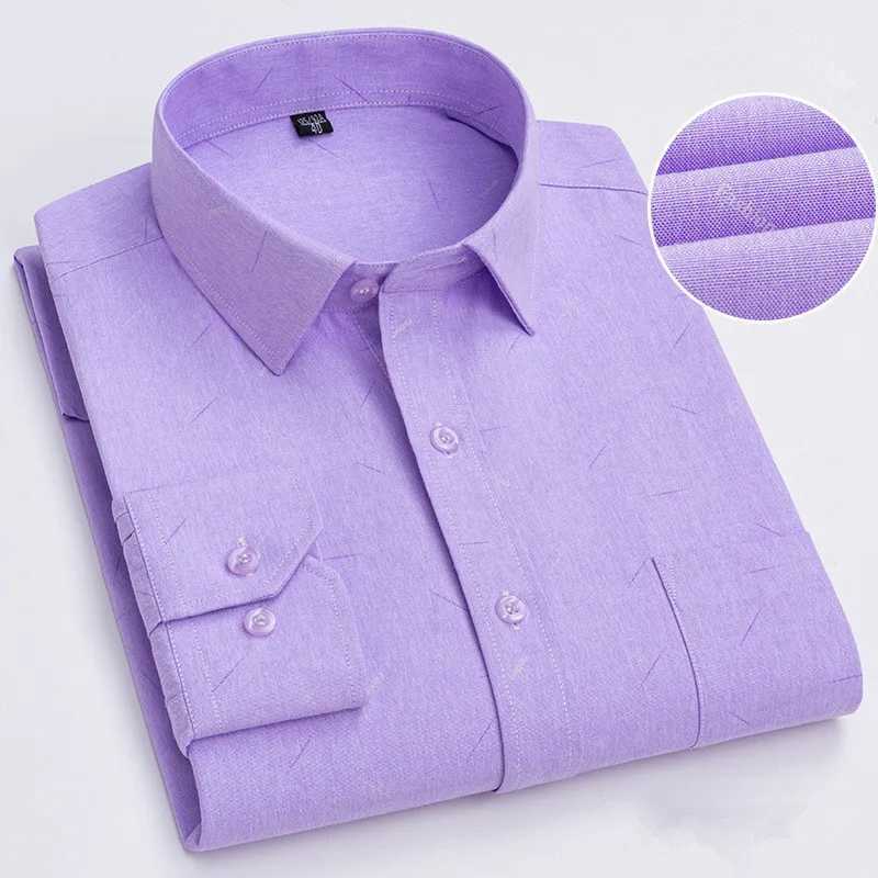 2024 New Mens Printed Long sleeved Shirt Comfortable and Slim Fit Business Social Formal Office Banquet Suitable Spring AutumnXJ250121