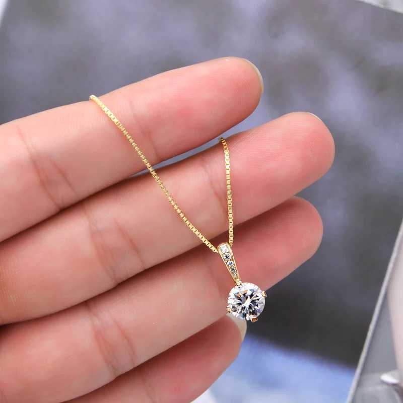 Original 2ct/1ct Round Moissanite Diamond Pendant Necklace 925 Silver Chain Heart-shed Cl Jewelry for Woman Gift BirtayXJ250114