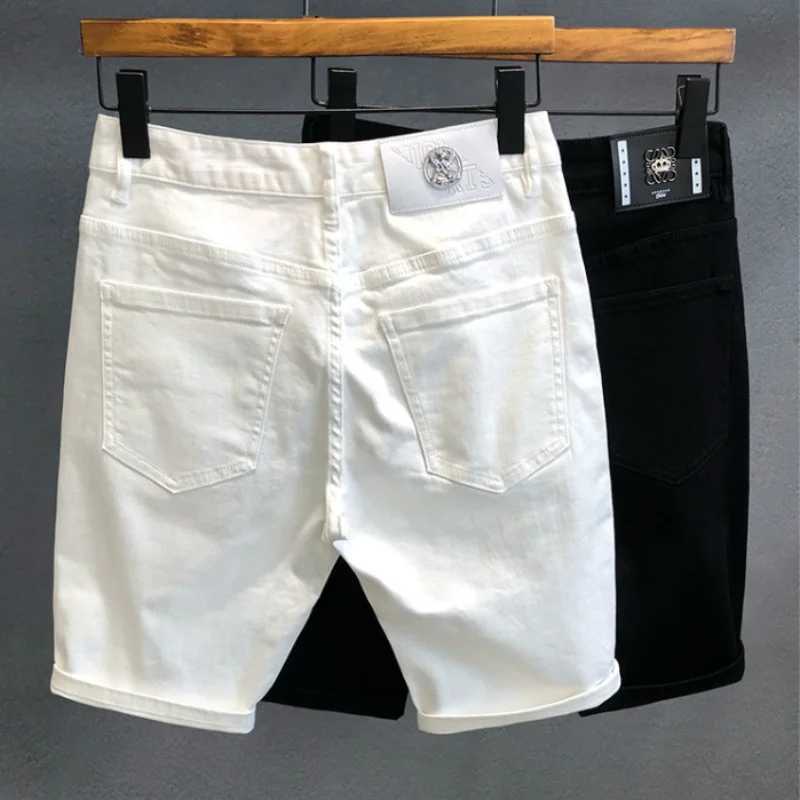 Summer Luxury New Arrival White Strtwear Korean Fashion Slim Jeans for Men Stretchable Fabric Casual Wear Mens Jeans Shorts X250203