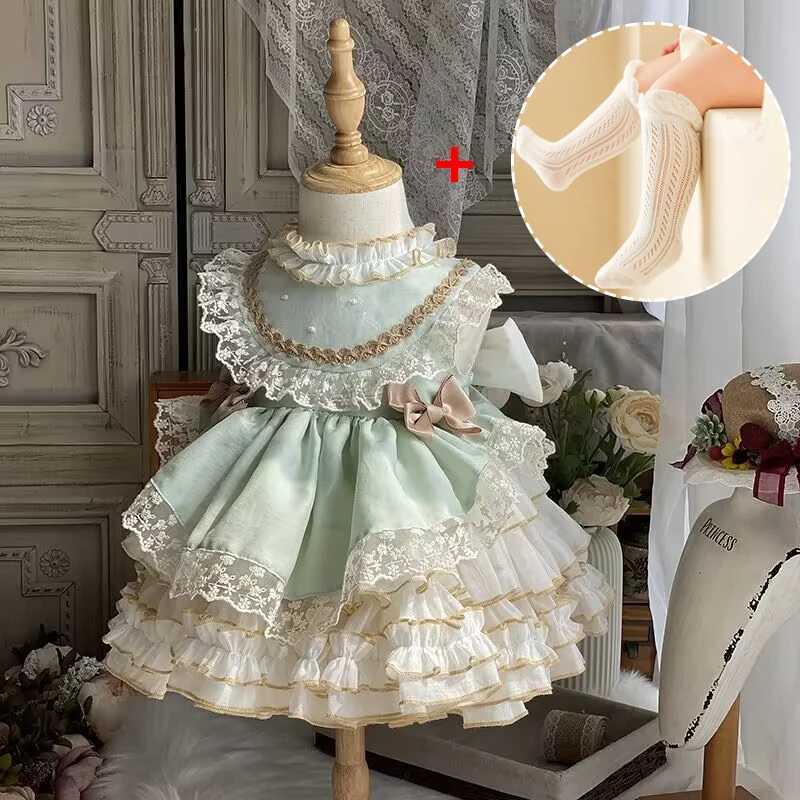 2024 Vesidos Toddler Girl Baby Lace Lolita Dress Wedding Party Girl Princess Dress Baby 1st Birthday Prom Evening Dress X250203