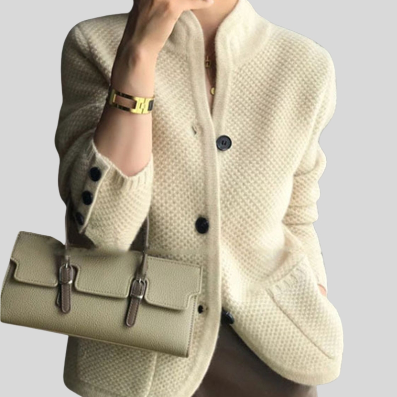 Best-selling high-end Chinese stand-up neck sweater cardigan jacket women's new loose temperament casual knitted sweater