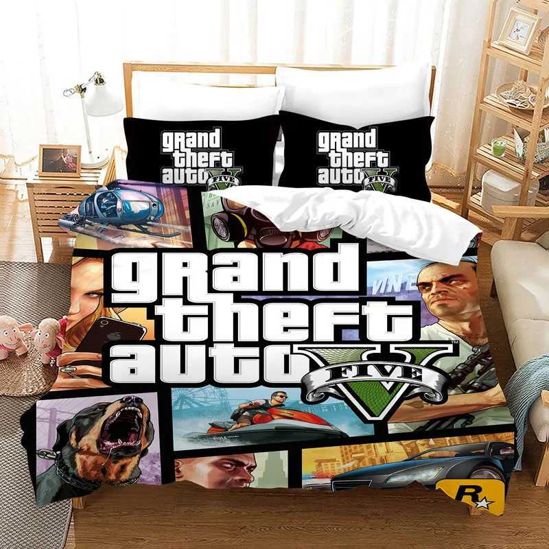 Game GTA V Bedding Set Cartoon Duvet Covers case 5 Comforter Bedding Sets Bed Linens Bedclothes(No Sheet) X250203