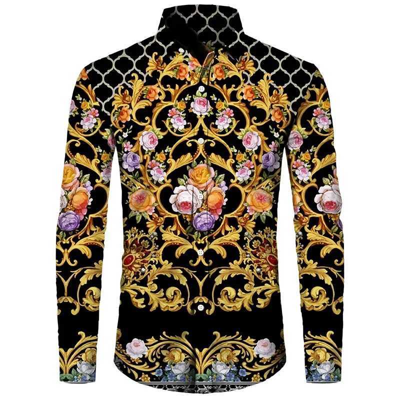 Fashion T-shirt skull button lapel shirt mens elegant casual outdoor button new designer design 2024 hot sale European size 6XLXJ250121