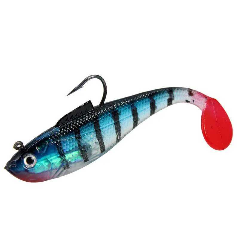 ALASICKA 5/8.5/11.5CM Head Soft Bait T tail Wobbler Fishing Lure Pesca Carp Bass Artificial Rubber Bait Swimbait Fishing TackleXJ250122