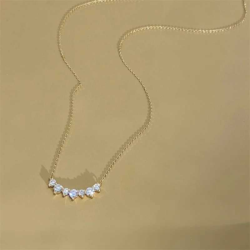925 Sterling Silver Plated 18K Gold Geometric CZ Pendant Necklace For Women Wedding Party Fine Jewelry GiftXJ250114