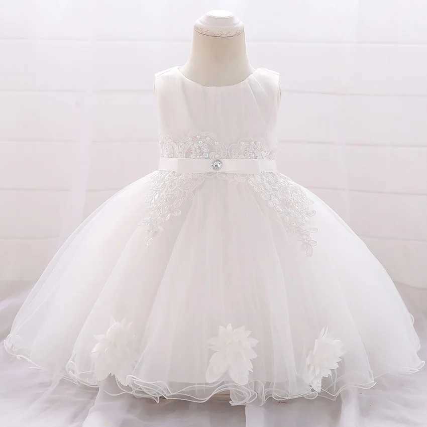 Baby Girl 1st Birthday Party Dresses Yellow Beaded Sequined Flowers Tulle Gown Infant Formal Pageant Prom Christening Costume X250203