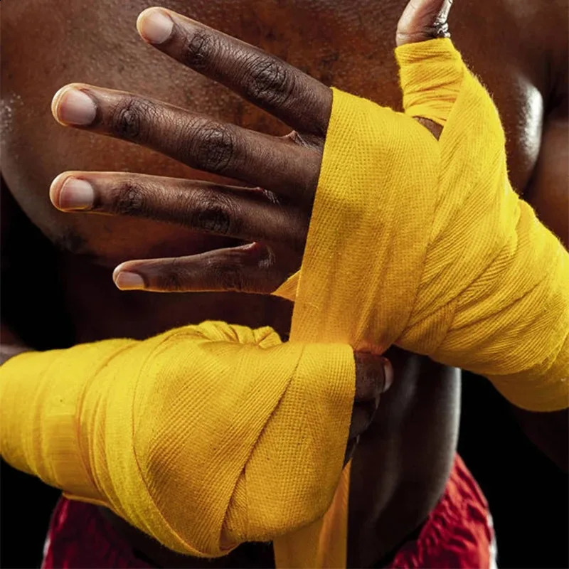 2PCS 1.5/2/3/5M Cotton Boxing Bandage Sports Strap Sanda Kick Boxing MMA Hand Gloves Protector Belt Boxing Sports Wraps Bandage 250117