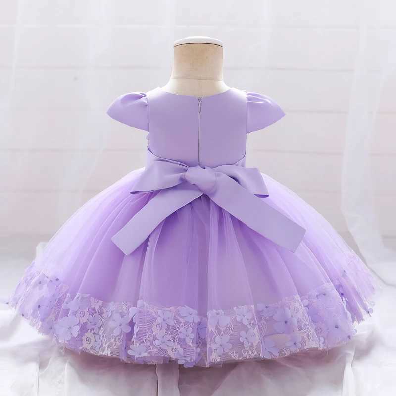 Flower Ceremony Baptism 1 Year Birthday Dress For Baby Girl Clothing Lace Princess Dresses Bow Party Dress Toddler Clothes X250203