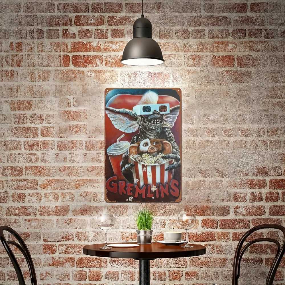 Gremlins Poster Horror Movie Poster Vintage Metal Sign Retro Tin Sign Cafe Bar Home Wall Decor Tinplate 8x12 InchXJ250116