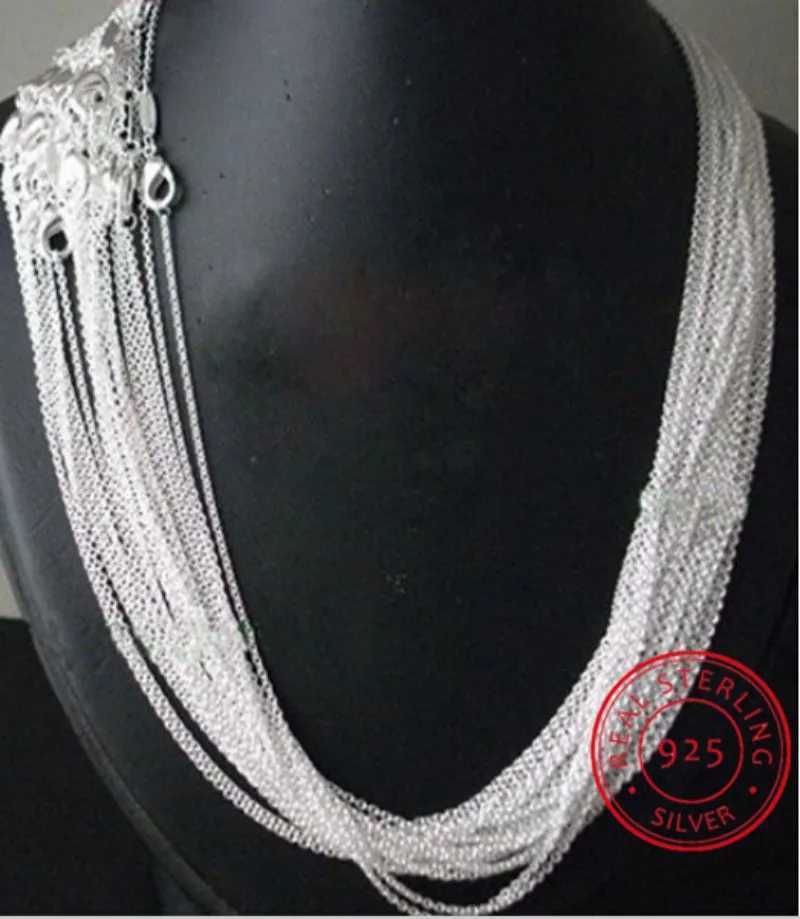 10pcs/lot Promotion! wholesale 925 sterling silver necklace silver fine jewelry Rolo Chain 1mm Necklace 16 18 20 22 24XJ250114