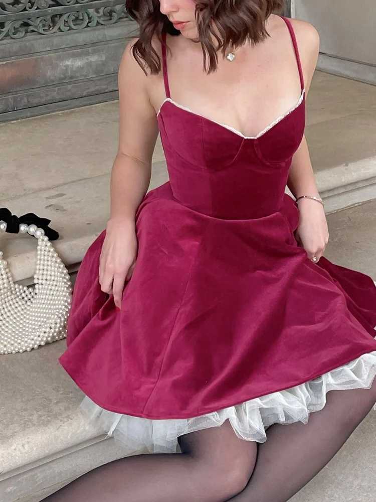Sexy Tube Top Lace Dress Women Slim Sveless Pleated Mini A-line Party Dresses 2024 Fashion Solid Evening Strap Solid RobeXJ250115