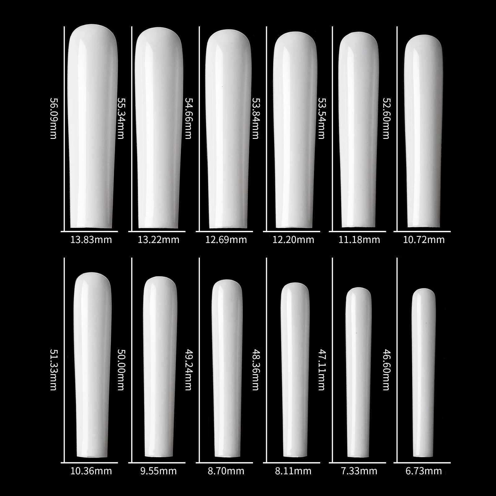 120pcs 3XL ultra long conical square full cover fake nail tip transparent pressing nail tip fake artificial tip salon manipulation toolW250120