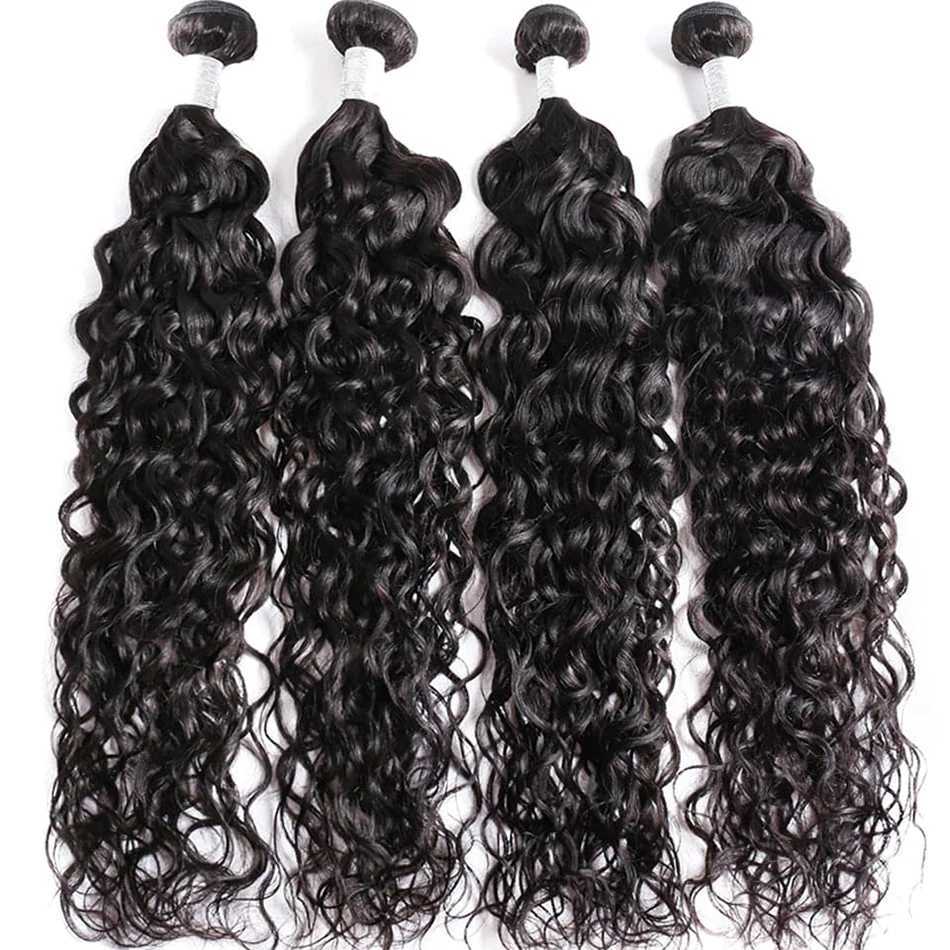 Water Wave Bundles Human Hair With Clo 13x4 HD Transparent Lace Frontal 100% Natural Human Hair Extensions Deep Wave HairXJ250120