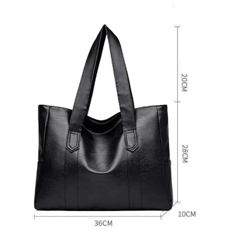 Female Big Soft Leather Sahel Bag Classic Solid Color Simple Casual Large Capacity Tote Single Shoulder HandbagXJ250121