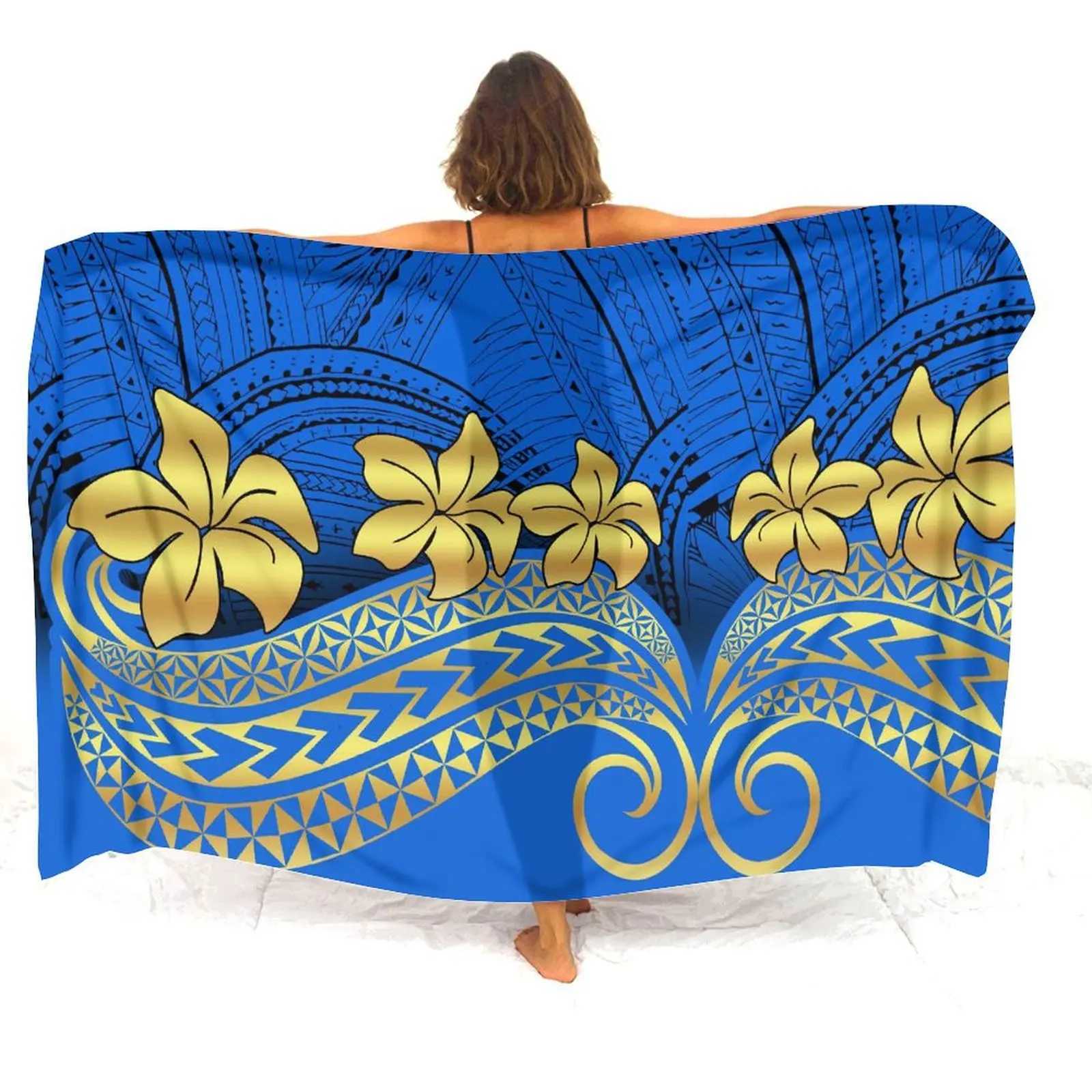 Polynesian Custom Sarong Bikini Wr Coat Custom Womens Sarong Haiian Resort Retro Ethnic Print Sarong Beach Scarf 2024 W250120
