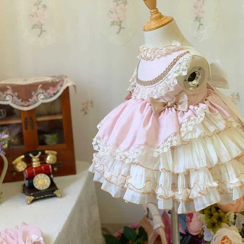 2023 Girls Birthday Dress Spain Court Lolita Infant Girls Princess Dress Baby Party Wedding Dress Baptism Clothes for Girls New X250203
