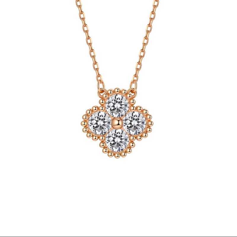1.2ct Moissanite Necklace Women Rose Gold Plated d Mosan Diamond Pendant Necklace 925 Sterling Silver Pass Tester GiftXJ250114