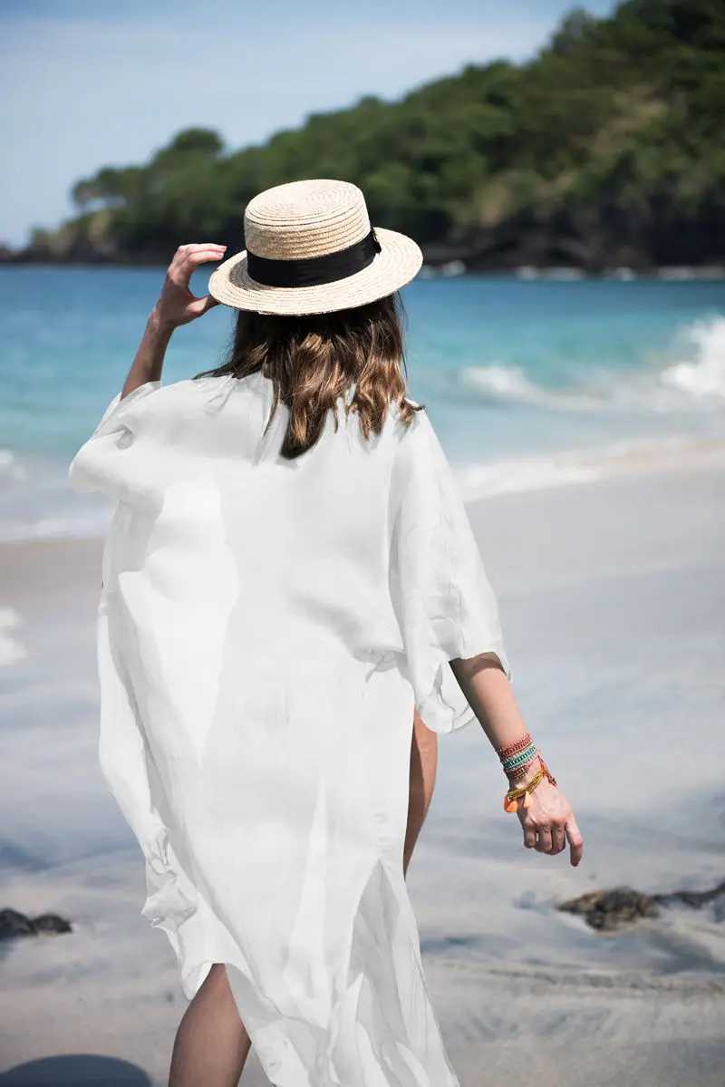 Summer Sexy Beach Dr Women Chiffon Bikini Cover Up Bathing Suit Tunics Kaftan Sarong Robe Swimsuit W250120