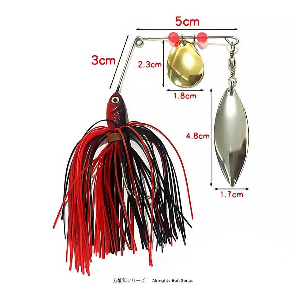 Bazooka 15g Spinnerbait Fishing Lure Wire Spinner Bait Metal Buzzbait Swimbait Hook JIG Kit Skirt peche For Bass Pike WinterXJ250122
