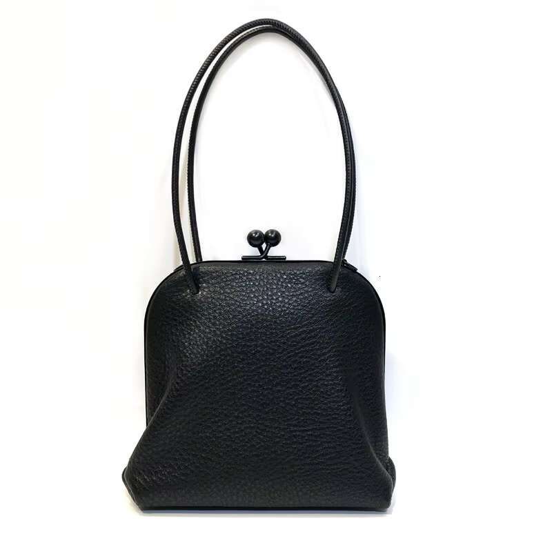 Vintage Genuine Leather Clip Bags Women Wide Straps Crossbody 2024 Trends Small Handbags Purses Phone Bag Ladies Clutches