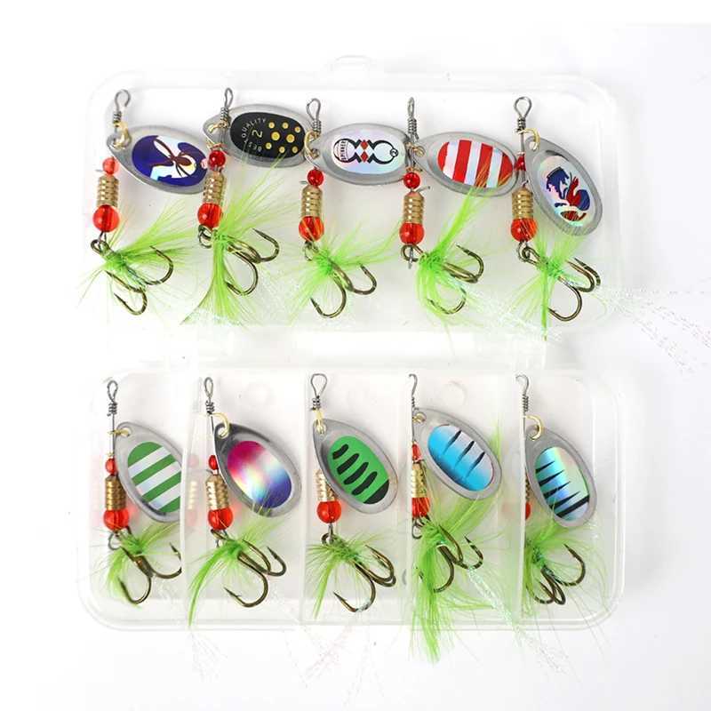 Fishing Spoons Lures Metal Baits Set Artificial Hard Bait Metal Spoon Spinner Fishing Lure Kit with Box for Freshwater SaltwaterXJ250122