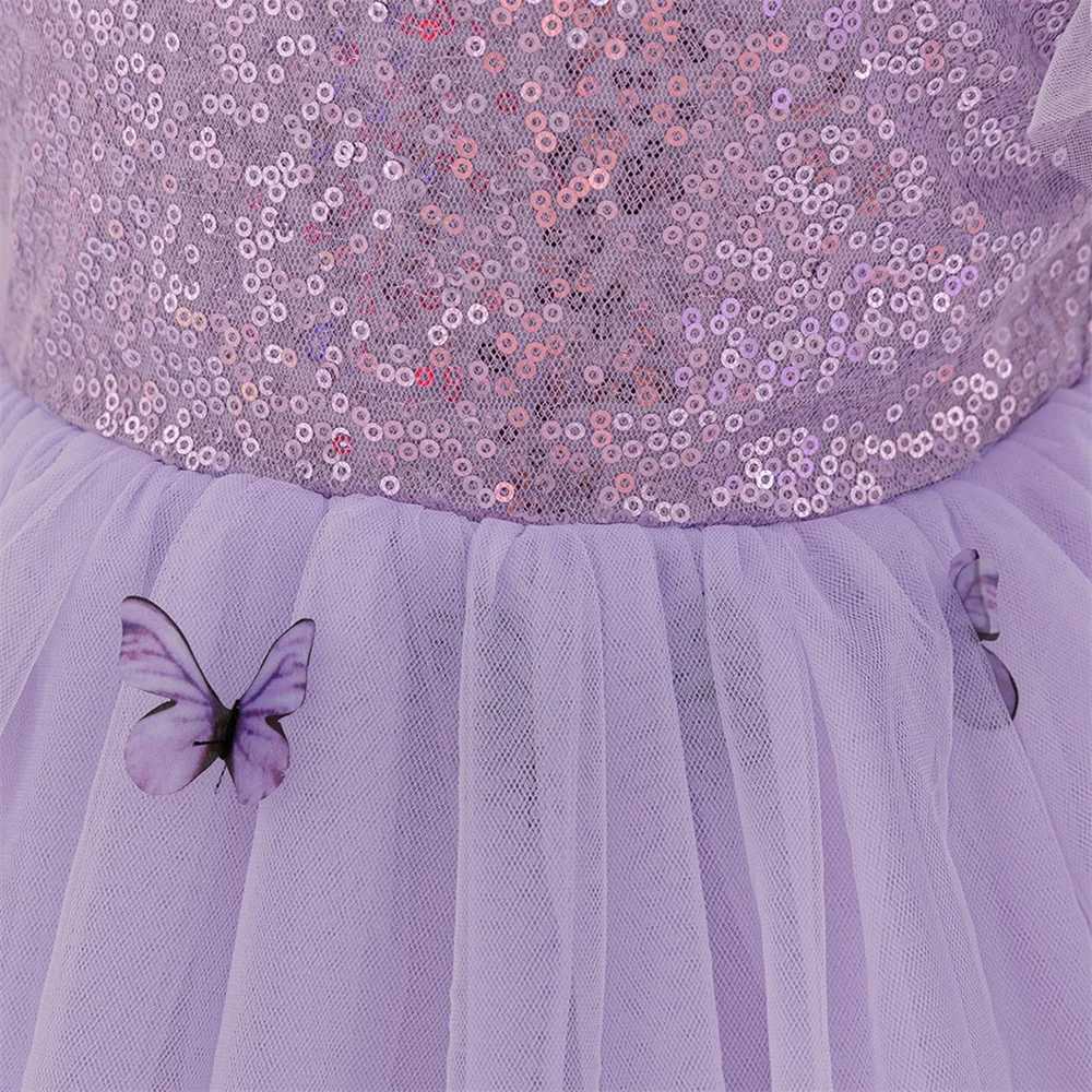 Newborn Photography 3 12 Month Birthday Dress For Baby Girl Clothes Baptism Princess Dress Voile Girls Dresses Purple Party Gown X250203