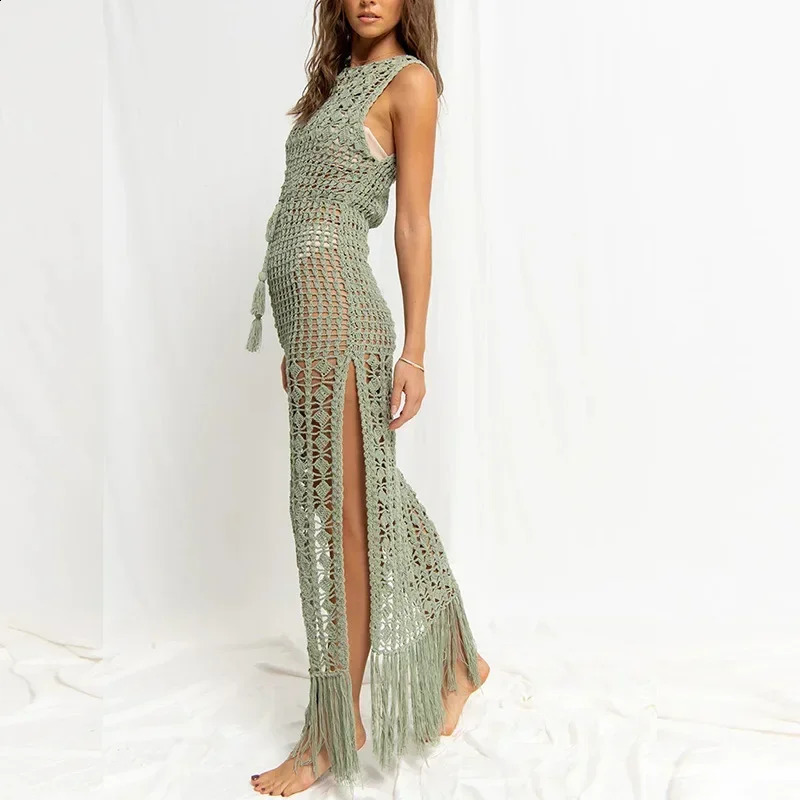 Elegant Beach Outfit Long Dresses Beachwear Sexy Lady Bathing Coverups Womens Swimsuit Femme Casual Clothing 250122