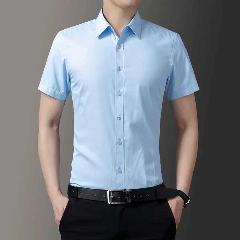 Man Tops Dress Shirt Shirts and Blouses for Men Plain Clothing Business Slim Fit Hipster Xxl Fashion 2024 S Regular NewXJ250121