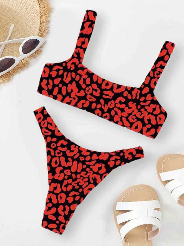 OIINAA Swimwear Women Sexy Print Bikini Set Fashion Beachwear Summer Fe Two-pieces Thong Bather Bathing Suit 2024 BiquinisXJ250120