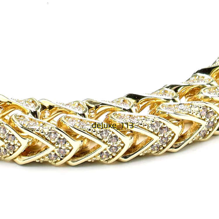Miami 14K Gold Plated Dia Iced Out Cubic Moissanites Cuban Bracelet Jewelry For Women Men