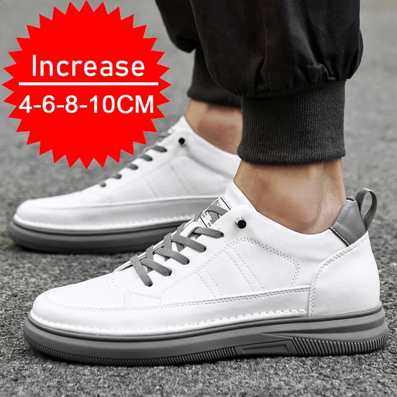 Casual Elevator for Men Height Increase White Black 6/8CM Tall Shoes Lift Sneakers 250209