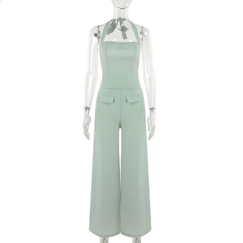 Autumn 2024 style simple fashion casual everything temperament halter top trouser suit women 250113