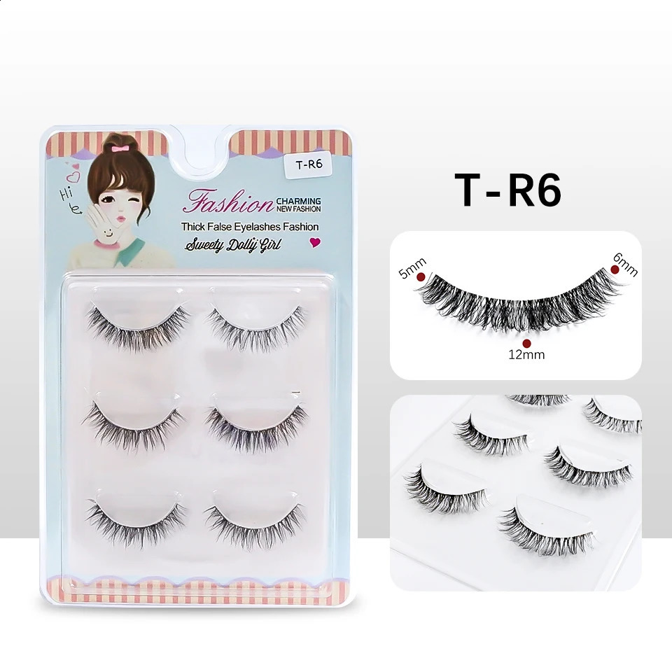 3Pairs Clear Band Fluffy Mink Eyelashs 10mm-12mm Short Natural Lashes Chinese Makeup Wholesale Lashes Vendor 250110